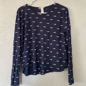 H & M shark print L/S